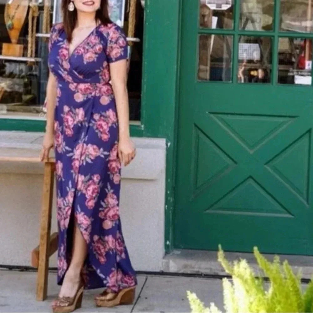 Floral Wrap Maxi Dress